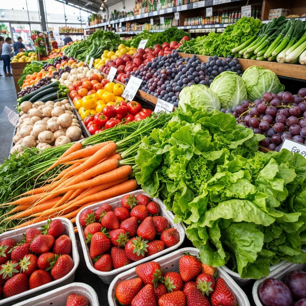 Fresh vegetables and fruits