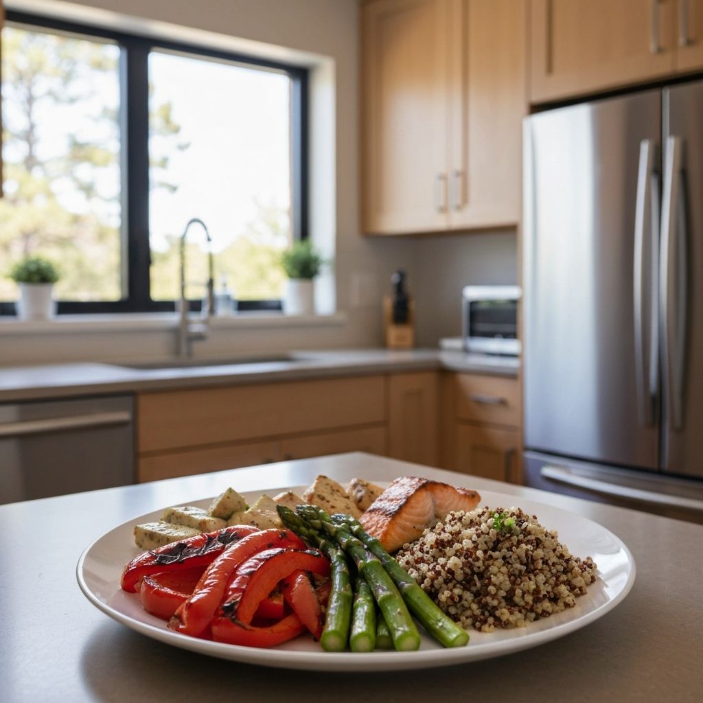 Enjoying healthy lunch